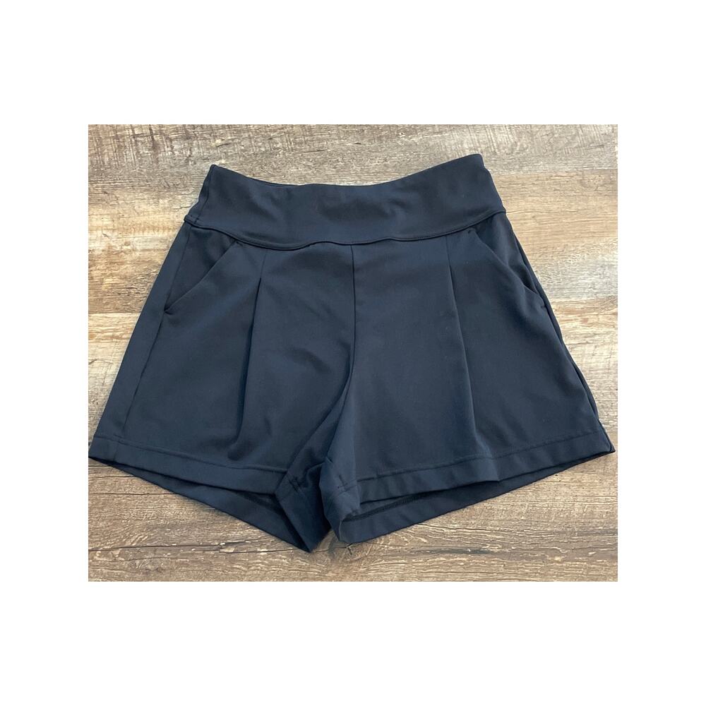 HALARA Black High-Waist Pleated Active Shorts